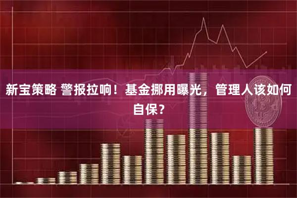 新宝策略 警报拉响！基金挪用曝光，管理人该如何自保？